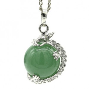 Кулон Дракон на шаре 18*20мм с авантюрином зеленым