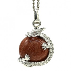 Кулон Дракон на шаре 18*20мм с авантюрином (иск.)