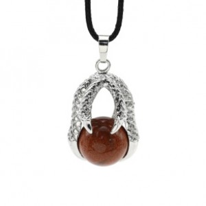 Кулон Коготь 23*30мм с шариком 16мм из авантюрина (иск.)