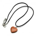Кулон на шею из авантюрина Сердце 20*22мм на шнурке, 45см (иск.)