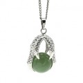 Кулон Коготь 23*30мм с шариком 16мм из авантюрина зеленого