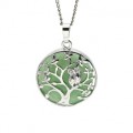 Кулон Дерево двусторонний в металле с авантюрином зеленым 27*27мм