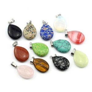 Набор кулонов Капля 12 штук из самоцветов, 18*24мм (иск.)