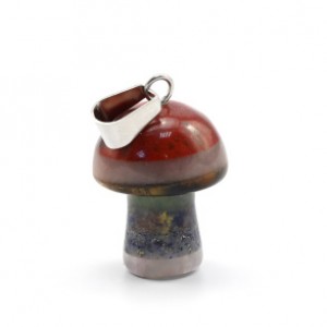 Кулон Гриб 15*23мм из самоцветов 7 чакр (иск.)