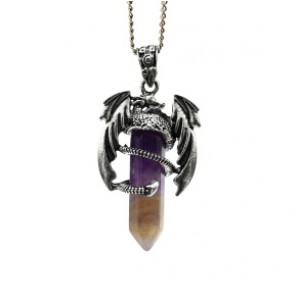 Кулон Дракон 25*41мм с аметистом Кулон Дракон 25*41мм с аметистом