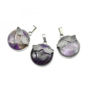 Кулон Смайл 27мм с аметистом