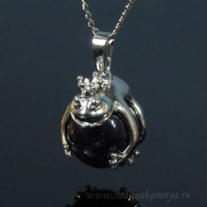 Кулон с аметистом Царевна лягушка 17*25мм