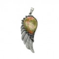 Кулон с унакитом Крыло 23*52мм
