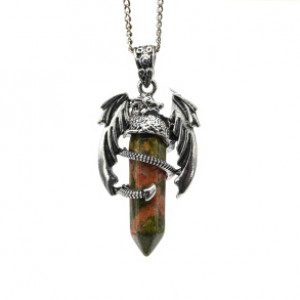 Кулон Дракон 25*41мм с унакитом