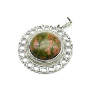 Кулон из унакита круг 35мм