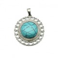 Кулон из бирюзы искусственной круг 35мм Кулон из бирюзы искусственной круг 35мм