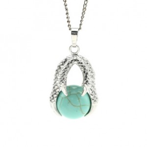 Кулон Коготь 23*30мм с шариком 16мм из бирюзы иранской (имитация) Кулон Коготь 23*30мм с шариком 16мм из бирюзы иранской (имитация)