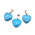 Кулон сердечко из бирюзы (имитация) 15*15мм