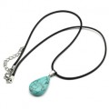 Кулон Капля 15*25мм из бирюзы (имитация) на шнурке, 45см