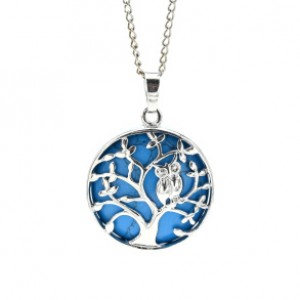 Кулон Дерево двусторонний в металле с бирюзой (имитация) 27*27мм Кулон Дерево двусторонний в металле с бирюзой (имитация) 27*27мм