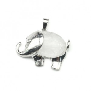 Кулон Слон 38*25мм с горным хрусталем