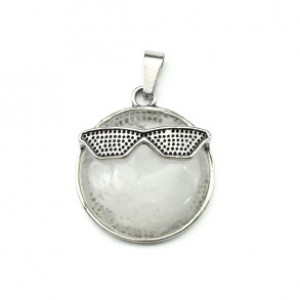 Кулон Смайл 27мм с горным хрусталем