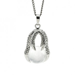 Кулон Коготь 23*30мм с шариком 16мм из горного хрусталя