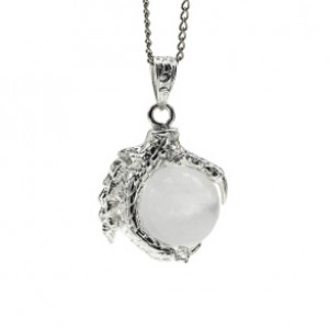 Кулон с горным хрусталем Лапа Дракона 25*25мм, шарик 16мм