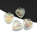 Кулон сердце 20*22мм из акрила цвет перламутровый, 1шт (иск.)