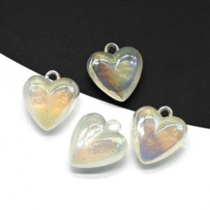 Кулон сердце 20*22мм из акрила цвет перламутровый, 1шт (иск.)