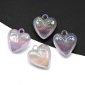 Кулон сердце 20*22мм из акрила цвет лавандовый перламутр, 1шт (иск.)