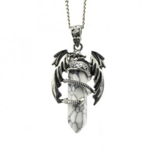 Кулон Дракон 25*41мм с кахолонгом искусственным