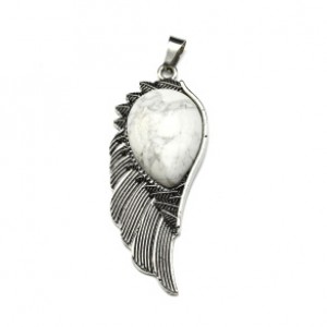 Кулон с кахолонгом Крыло 23*52мм