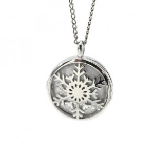 Кулон открывающийся Снежинка 25*25мм с кахолонгом