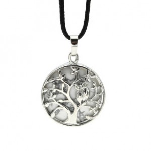 Кулон Дерево двусторонний в металле с кахолонгом 27*27мм