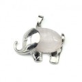 Кулон Слон 38*25мм с розовым кварцем