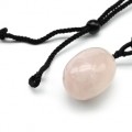 Кулон из розового кварца галтовка на шнурке 19*15мм, 62см