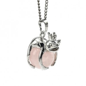 Кулон с розовым кварцем Царевна лягушка 17*25мм