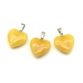 Кулон Сердце 20*20мм из кварца желтого (имитация)