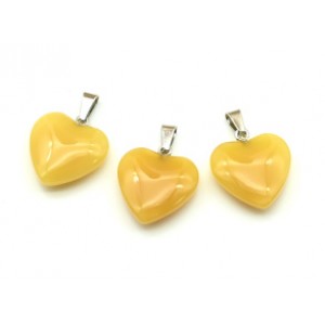 Кулон Сердце 20*20мм из кварца желтого (имитация)