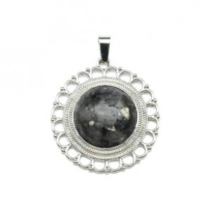 Кулон из лабрадорита (ларвикит) круг 35мм