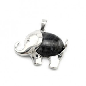 Кулон Слон 38*25мм с лабрадором (ларвикит)