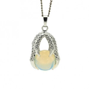 Кулон Коготь 23*30мм с шариком 16мм из лунного камня (иск.)