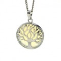 Кулон Дерево двусторонний в металле с лунным камнем 27*27мм (иск.)
