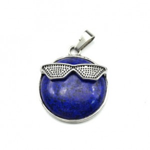 Кулон Смайл 27мм с лазурита искусственного