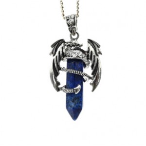 Кулон Дракон 25*41мм с лазуритом искусственным
