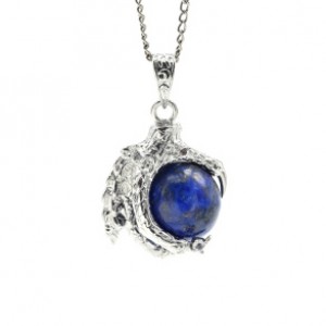 Кулон с лазуритом Лапа Дракона 25*25мм, шарик 16мм