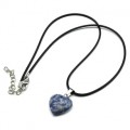 Кулон из лазурита на шнурке Сердце 20*22мм, 45см