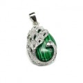 Кулон с малахитом искусственным Птица 20*30мм Кулон с малахитом искусственным Птица 20*30мм