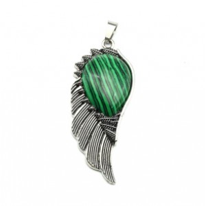 Кулон с малахитом искусственным Крыло 23*52мм Кулон с малахитом искусственным Крыло 23*52мм
