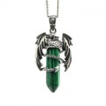 Кулон Дракон 25*41мм с малахитом искусственным Кулон Дракон 25*41мм с малахитом искусственным