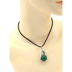 Кулон Коготь 23*30мм с шариком 16мм из малахита (имитация)