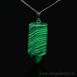 Кулон кристалл карандаш 15*35мм из малахита искусственного