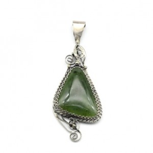 Кулон нефрит "Грация" 23*46мм