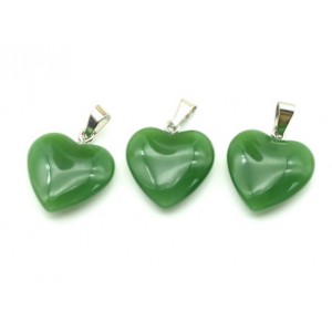 Кулон Сердце 20*20мм из нефрита (имитация)